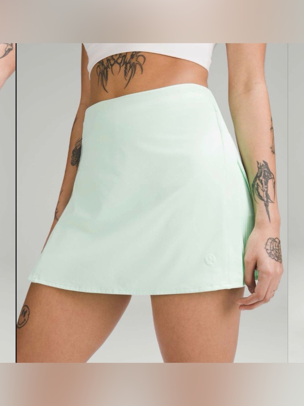 Lululemon Peek Pleat High-Rise Tennis Skirt Color Mint Moment Size 4